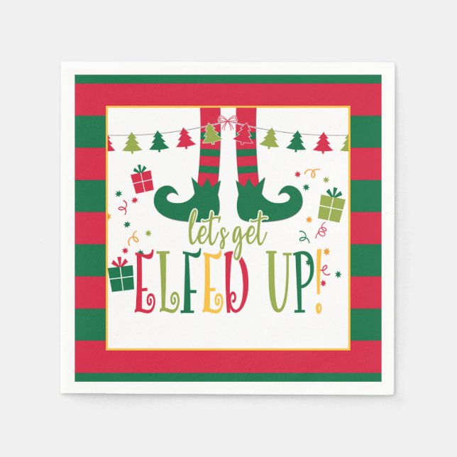 Let's Get Elfed Up Christmas Party (WH) Napkins (Front)