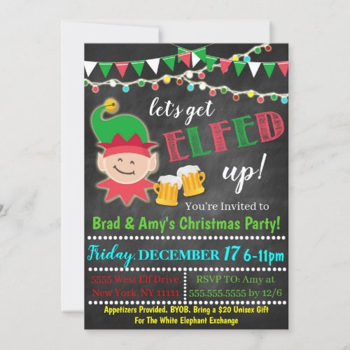 Lets Get Elfed Up Invitation