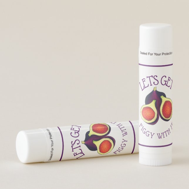 Let's Get Figgy With It Funny Figs Vegetarian Lip Balm (Front)