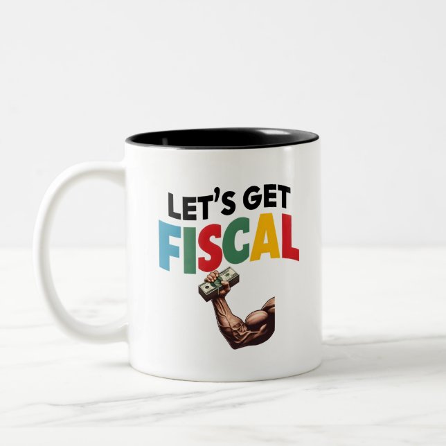 Let's Get Fiscal: Finance Fun Two-Tone Coffee Mug (Left)