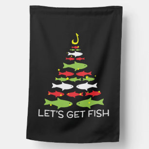 Let's Get Fish Christmas Design For December 25th House Flag