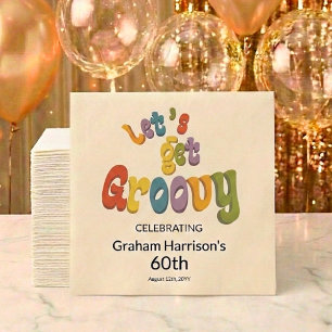 Let's Get Groovy 60th Birthday Party Napkins
