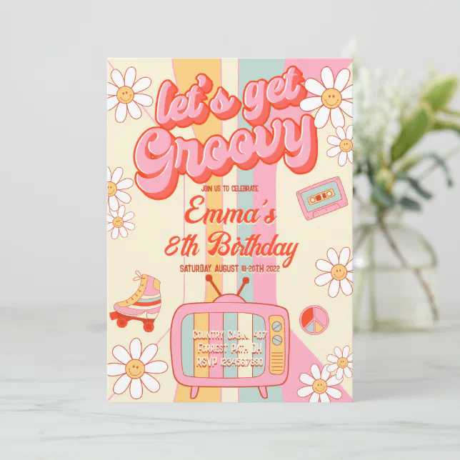 Let's Get Groovy Birthday Invitation | Zazzle