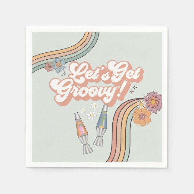Lets Get Groovy Birthday Party table Napkins (Front)