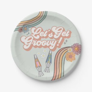 Lets Get Groovy Birthday Party table Paper Plates