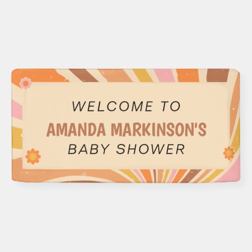 Lets Get Groovy Retro Baby Shower Banner