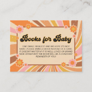 Let's Get Groovy Retro Baby Shower Books for Baby Enclosure Card