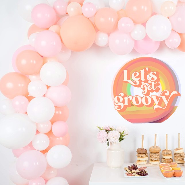 Let's get groovy Retro Vinyl Rainbow Daisy  Wall Decal (Creator Uploaded)