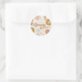 Let's Get Groovy Vintage Floral Girls Classic Round Sticker | Zazzle