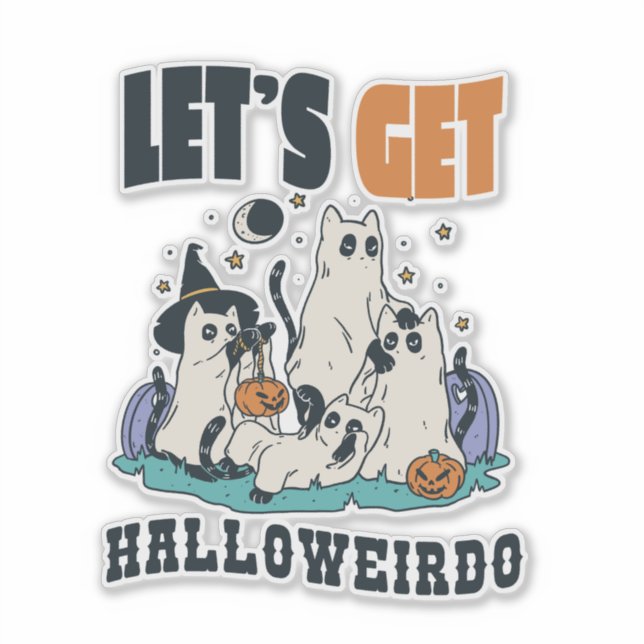 LET'S GET HALLOWEIRDO  STICKER (Front)