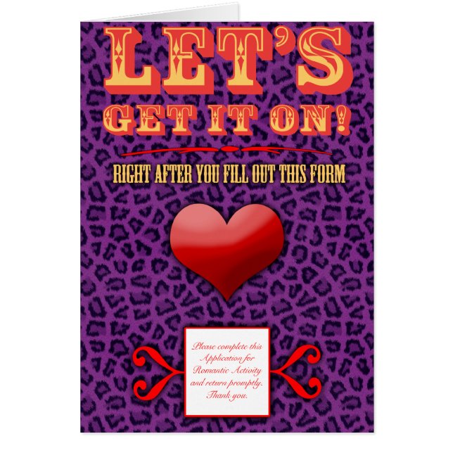 Let's Get It On! Cards (Front)