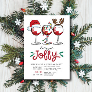 Let's Get Jolly Christmas Cocktail Party Invitatio Invitation