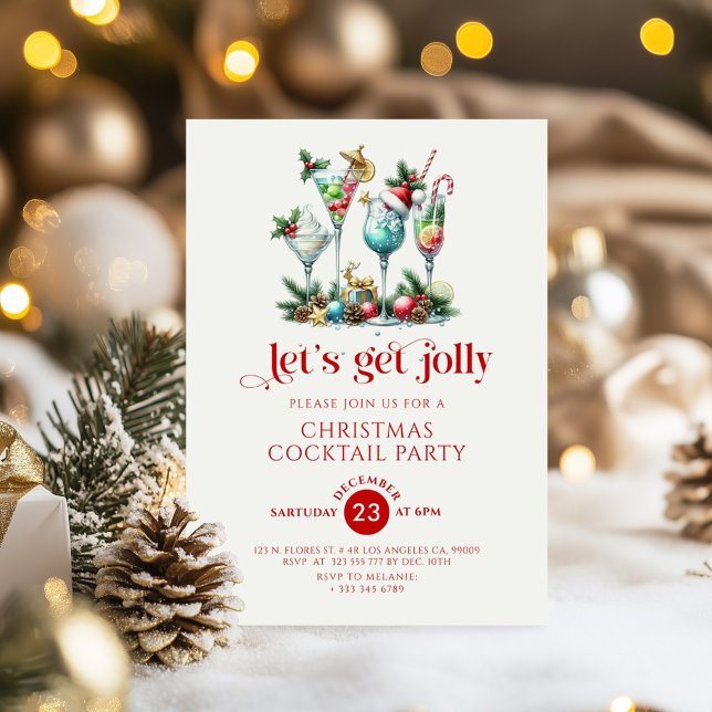 Let's Get Jolly Christmas Cocktail Party Invite (Creator Uploaded)