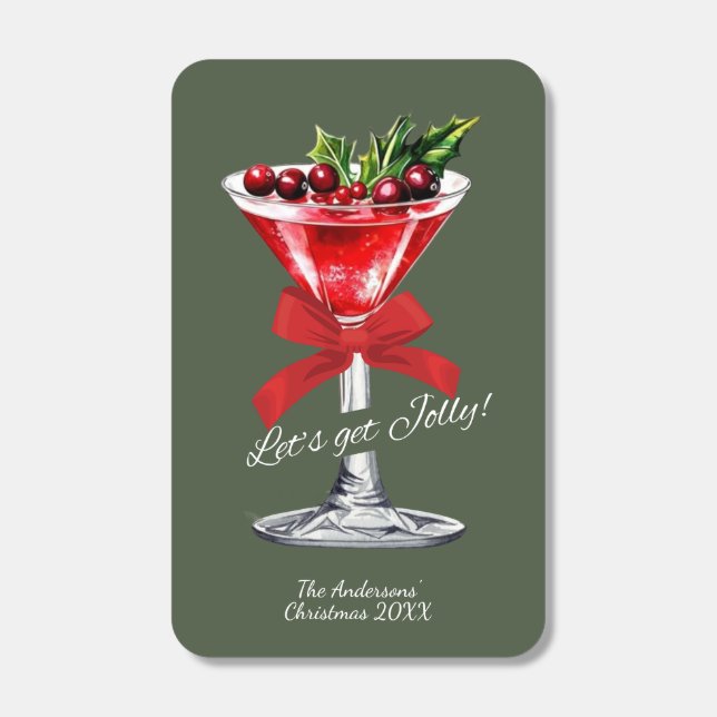 Let's get Jolly Cranberry Martini Holiday Party Matchboxes (Front)