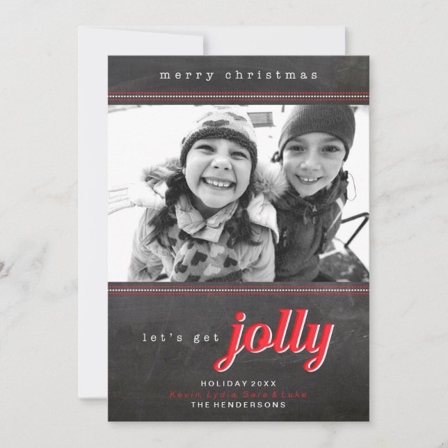 Let's Get Jolly Holiday Christmas Card (Front)
