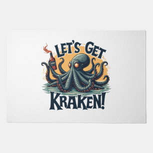 Let's Get Kraken Funny Rum Drinking Octopus Doormat