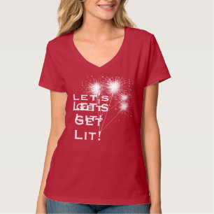 Let's Get Lit! 4th of July T-shirt with Sparklers