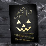Let&#39;s Get Lit! Adult Halloween Party Real Foil Invitation