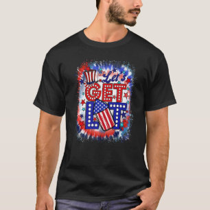 Let's Get Lit American Flag Fireworks 4th Of July T-Shirt