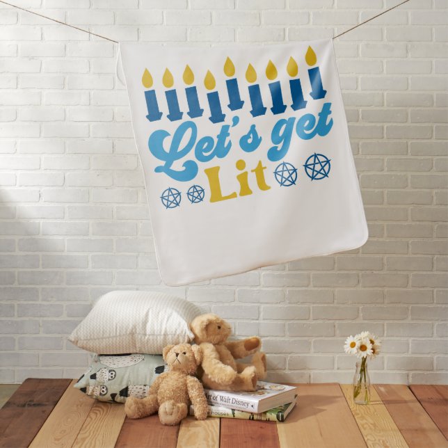 Let's Get Lit! Baby Blanket (In Situ)