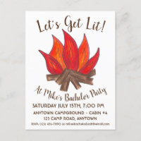 Let's Get Lit Bachelor Party Stag Do Campire Camp