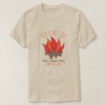 Let's Get Lit Bachelor Party Stag Do Campire Camp T-Shirt<br><div class="desc">Design features an original marker illustration of a red and orange campfire, with flames arising from brown logs. Great for a camping or outdoor enthusiast, or a LET'S GET LIT themed bachelor or 21st birthday party. Just personalize with your information. This camp fire design is also available on other products....</div>