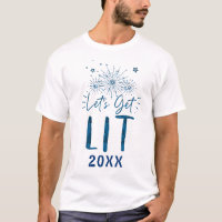 Let's Get Lit Blue Typography New Year's Eve Party