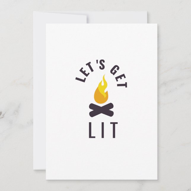 Lets get lit campfire invitation (Front)