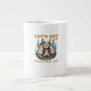 Let's Get Lit. Campfire Lit. Camping Lover Classic Giant Coffee Mug