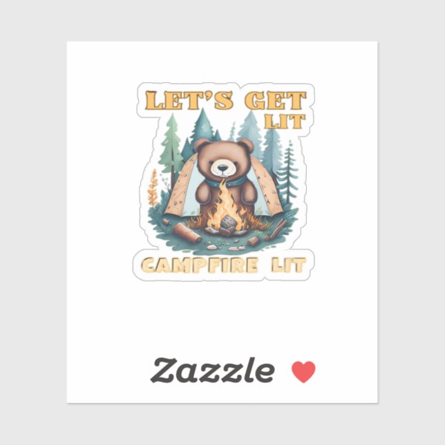 Let's Get Lit. Campfire Lit. Camping Lover Classic Sticker (Sheet)