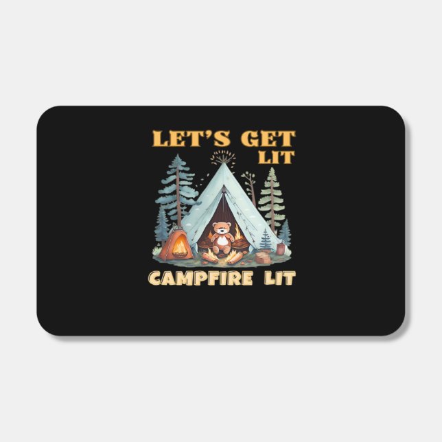 Let's Get Lit. Campfire Lit. Camping Quotes Classi Matchboxes (Front)