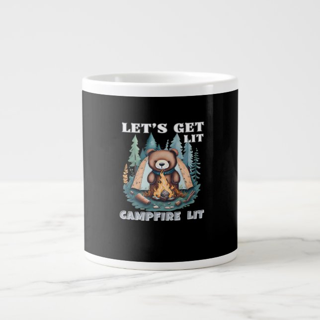 Let's Get Lit. Campfire Lit Classic Giant Coffee Mug (Front)