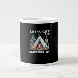 Let's Get Lit. Campfire Lit. Vibe Camping Classic Giant Coffee Mug
