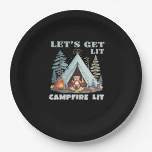 Let's Get Lit. Campfire Lit. Vibe Camping Classic Paper Plates
