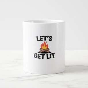 Let's Get Lit - Campfire Vibes - Camping Adventure Giant Coffee Mug