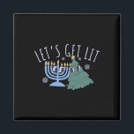 Let's Get Lit Chrismukkah Hanukkah Christmas Match Magnet<br><div class="desc">Let's Get Lit Chrismukkah Hanukkah Christmas Matching Family</div>