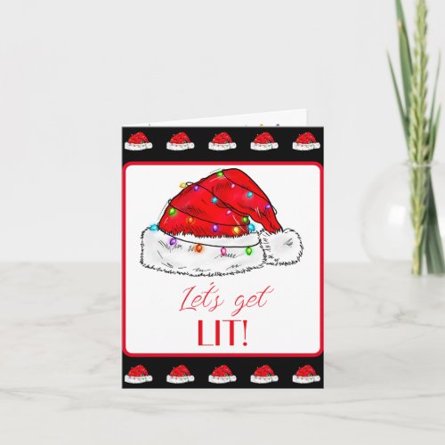 Lets Get Lit Christmas Cocktail Invitation