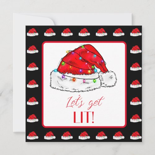 Lets Get Lit Christmas Cocktail Invitation