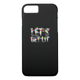 Let's Get Lit, Christmas Drinking, Christmas Light iPhone 8/7 Case