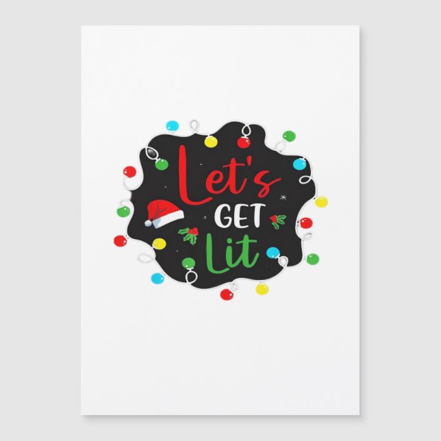 Let's Get Lit Christmas Drinking Lights Santa Esse (Front)