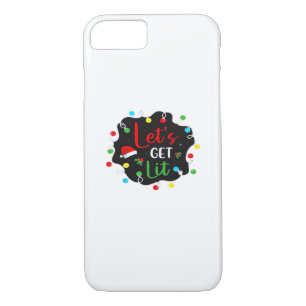 Let's Get Lit Christmas Drinking Lights Santa Esse iPhone 8/7 Case