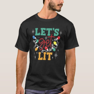 Let's Get Lit Christmas Drinking T-Shirt