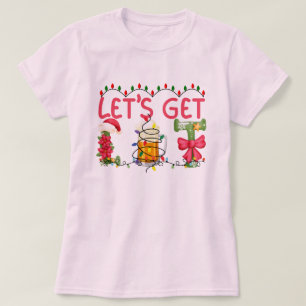 Let's Get Lit Christmas Fun and Festive Holiday   T-Shirt