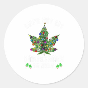 Let's Get Lit Christmas In July Christmas Tree Classic Round Sticker