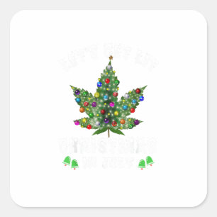 Let's Get Lit Christmas In July Christmas Tree Square Sticker