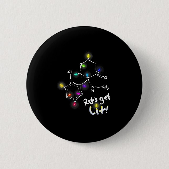 Let's Get Lit Christmas Ketamine Button (Front)
