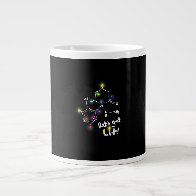 Let's Get Lit Christmas Ketamine Giant Coffee Mug (Front)