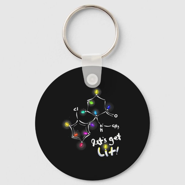 Let's Get Lit Christmas Ketamine Keychain (Front)