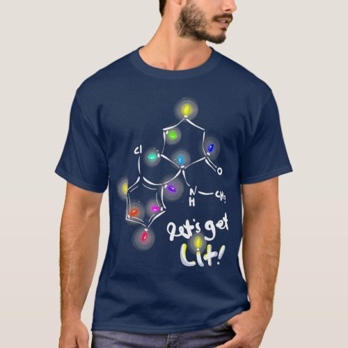 Lets Get Lit Christmas Ketamine Molecule T_Shirt