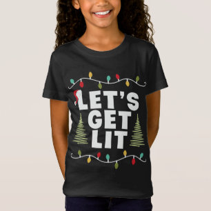 Let's Get Lit Christmas Lights Christmas Tree T-Shirt